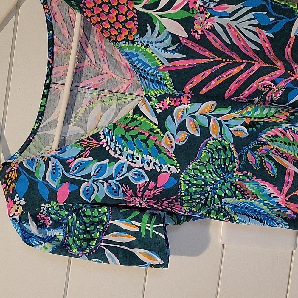Lilly Pulitzer Colorful Patterned Dress Small Green/Pink - Picture 2 of 10
